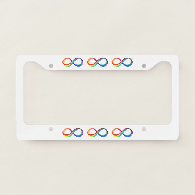 Layered Rainbow Infinity Symbol License Plate Frame (Front)