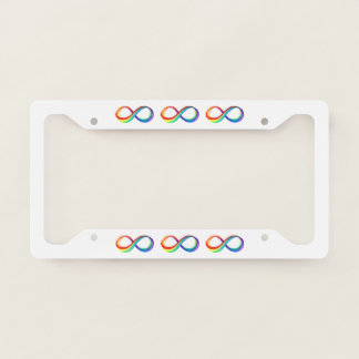 Layered Rainbow Infinity Symbol License Plate Frame