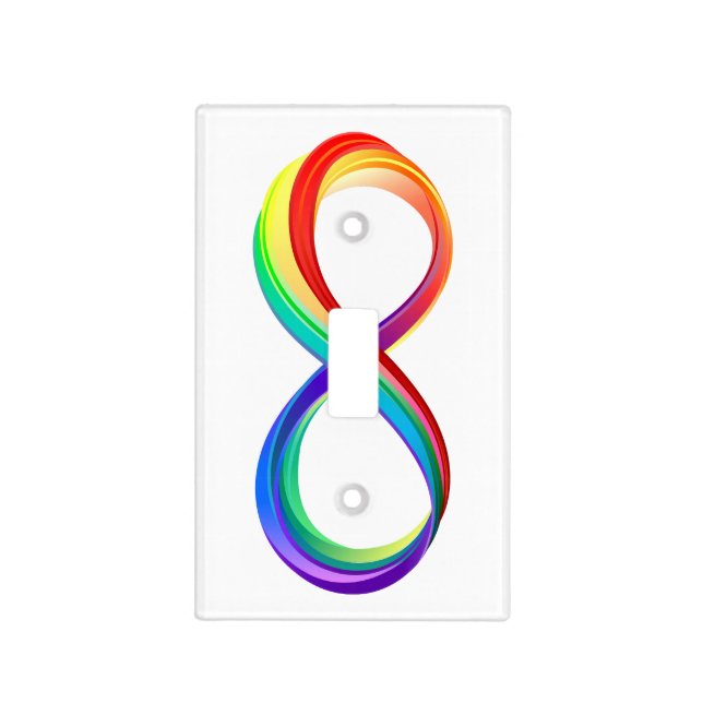 Layered Rainbow Infinity Symbol Light Switch Cover (Front)