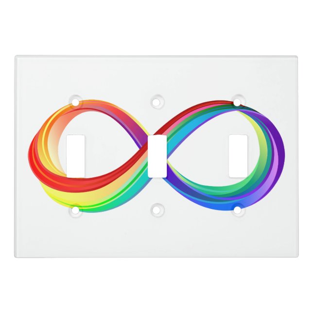 Layered Rainbow Infinity Symbol Light Switch Cover (Front)