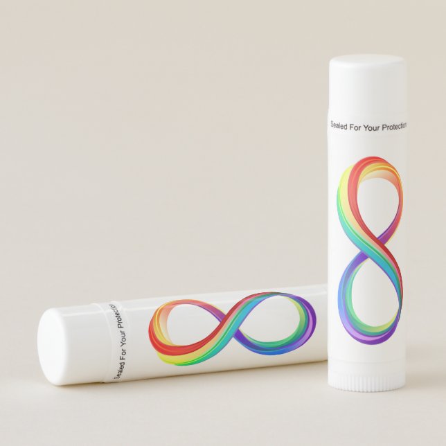 Layered Rainbow Infinity Symbol Lip Balm (Front)