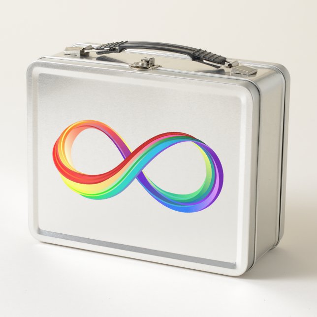 Layered Rainbow Infinity Symbol Metal Lunch Box (Front)