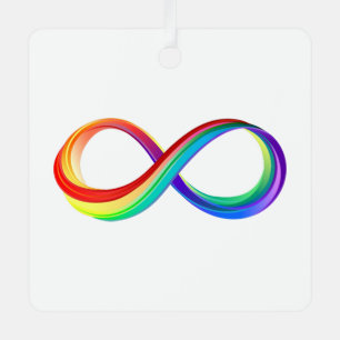Layered Rainbow Infinity Symbol Metal Ornament