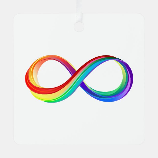 Layered Rainbow Infinity Symbol Metal Ornament (Front)
