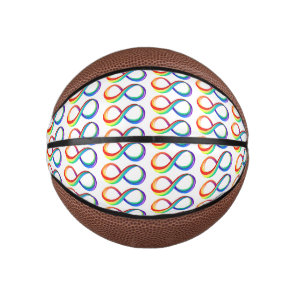 Layered Rainbow Infinity Symbol Mini Basketball