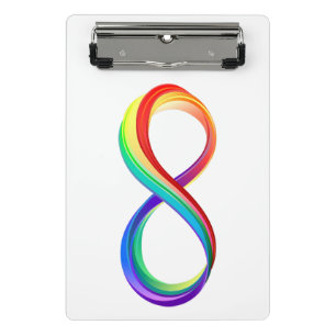 Layered Rainbow Infinity Symbol Mini Clipboard