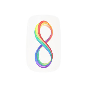 Layered Rainbow Infinity Symbol Minx Nail Art