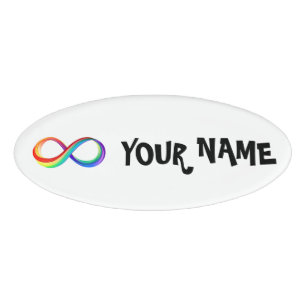 Layered Rainbow Infinity Symbol Name Tag