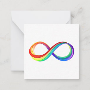 Layered Rainbow Infinity Symbol Note Card