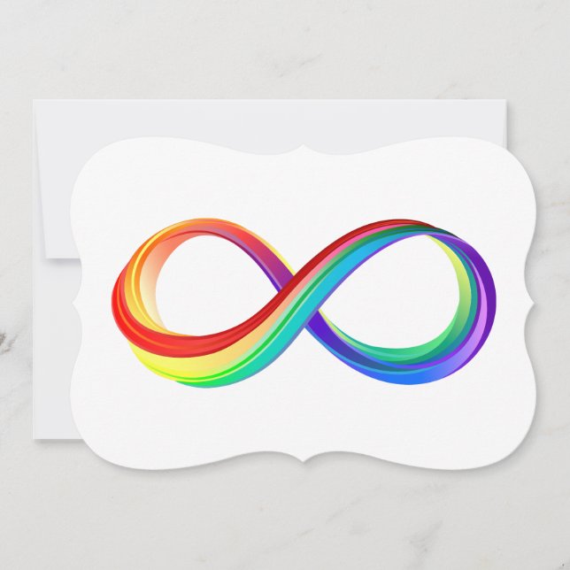 Layered Rainbow Infinity Symbol Note Card (Front)