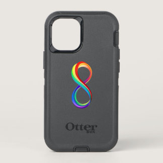 Layered Rainbow Infinity Symbol OtterBox Defender iPhone 12 Mini Case