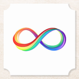 Layered Rainbow Infinity Symbol Paper Coaster
