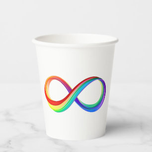Layered Rainbow Infinity Symbol Paper Cups