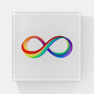 Layered Rainbow Infinity Symbol Paperweight