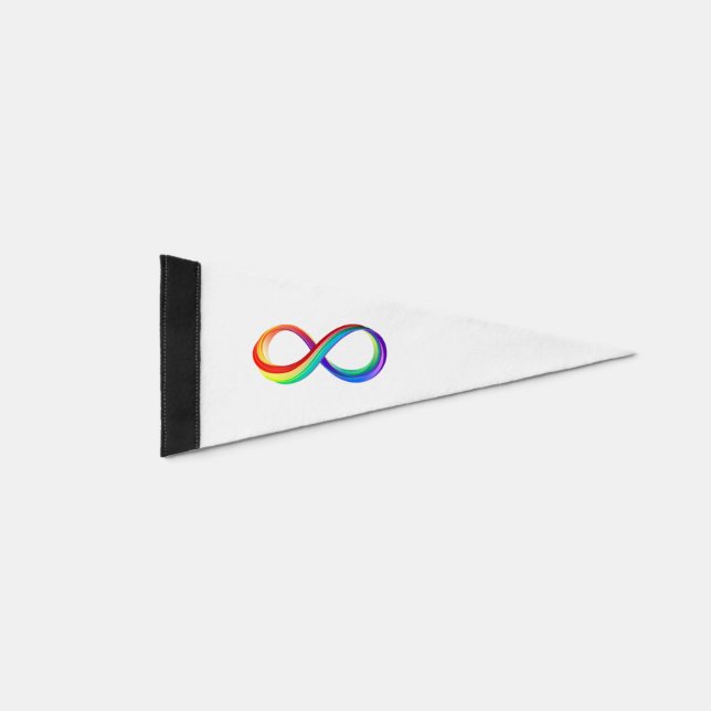 Layered Rainbow Infinity Symbol Pennant Flag (Front)