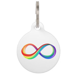 Layered Rainbow Infinity Symbol Pet ID Tag