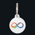 Layered Rainbow Infinity Symbol Pet ID Tag<br><div class="desc">Bright symbol of infinity from plastic layers of red,  yellow,  green,  turquoise,  blue and purple saturated colors on white background.</div>