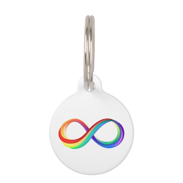 Layered Rainbow Infinity Symbol Pet ID Tag (Front)