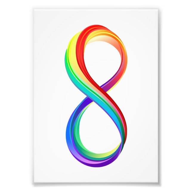 Layered Rainbow Infinity Symbol Photo Print (Front)