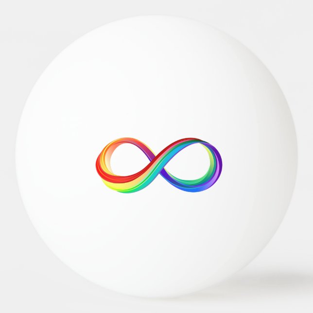 Layered Rainbow Infinity Symbol Ping Pong Ball (Front)