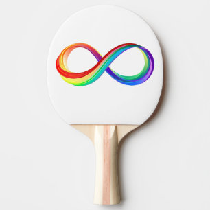 Layered Rainbow Infinity Symbol Ping Pong Paddle