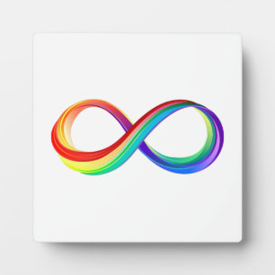 Layered Rainbow Infinity Symbol Plaque