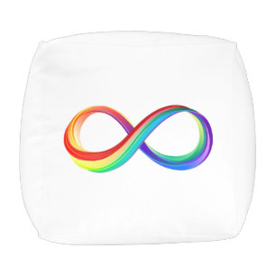 Layered Rainbow Infinity Symbol Pouf