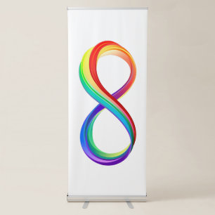 Layered Rainbow Infinity Symbol Retractable Banner
