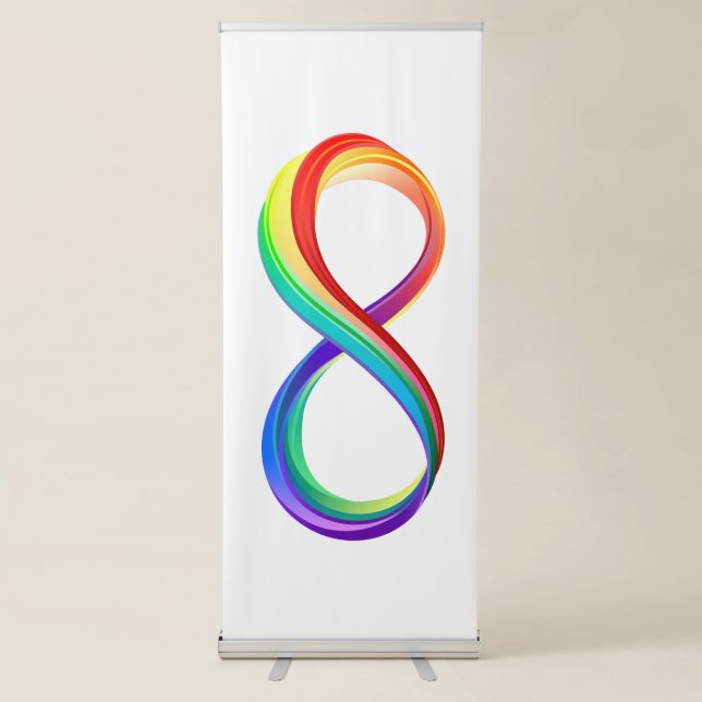 Layered Rainbow Infinity Symbol Retractable Banner (Front)