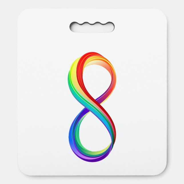 Layered Rainbow Infinity Symbol Seat Cushion (Front Vertical)