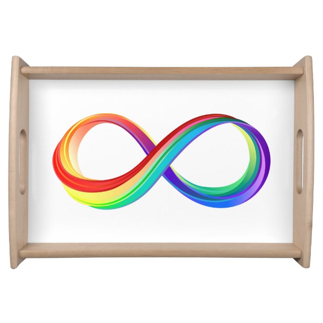 Layered Rainbow Infinity Symbol Serving Tray (Front)