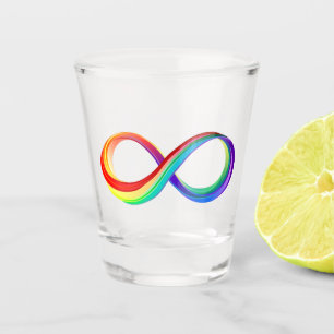 Layered Rainbow Infinity Symbol Shot Glass