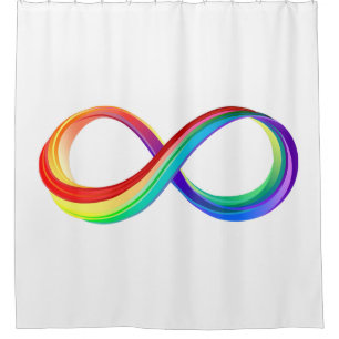 Layered Rainbow Infinity Symbol Shower Curtain