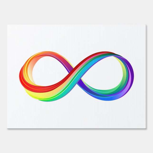 Layered Rainbow Infinity Symbol Sign (Front)