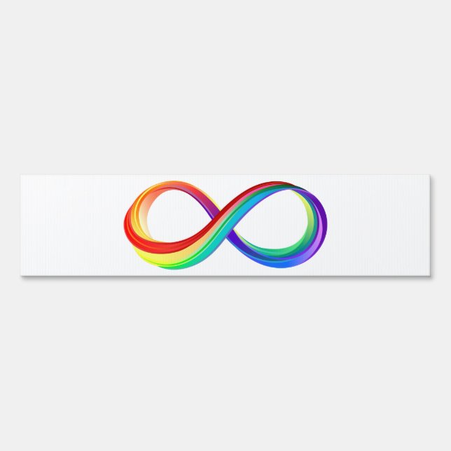 Layered Rainbow Infinity Symbol Sign (Front)