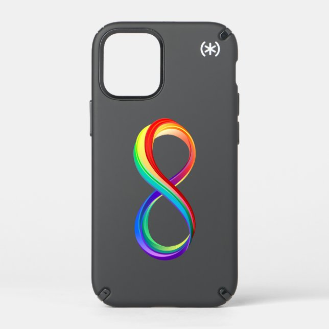 Layered Rainbow Infinity Symbol Speck iPhone 12 Mini Case (Front)