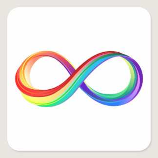 Layered Rainbow Infinity Symbol Square Sticker