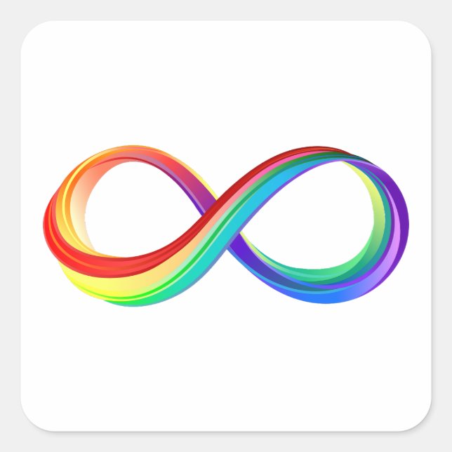 Layered Rainbow Infinity Symbol Square Sticker (Front)