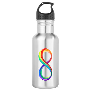 Layered Rainbow Infinity Symbol Stainless Steel Water Bottle
