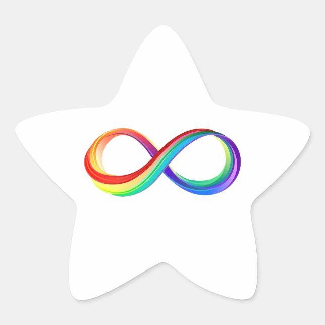 Layered Rainbow Infinity Symbol Star Sticker (Front)