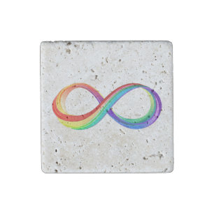 Layered Rainbow Infinity Symbol Stone Magnet