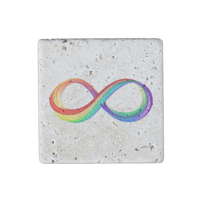 Layered Rainbow Infinity Symbol Stone Magnet (Front)