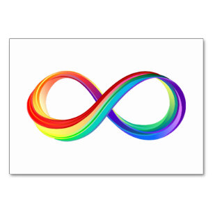 Layered Rainbow Infinity Symbol Table Number
