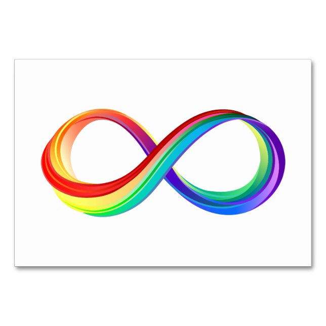 Layered Rainbow Infinity Symbol Table Number (Front)