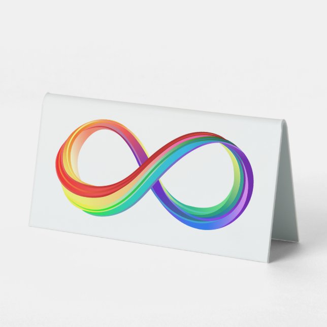 Layered Rainbow Infinity Symbol Table Tent (Front)