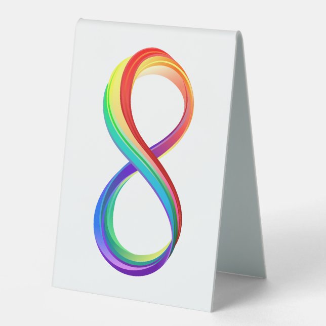 Layered Rainbow Infinity Symbol Table Tent (Front)