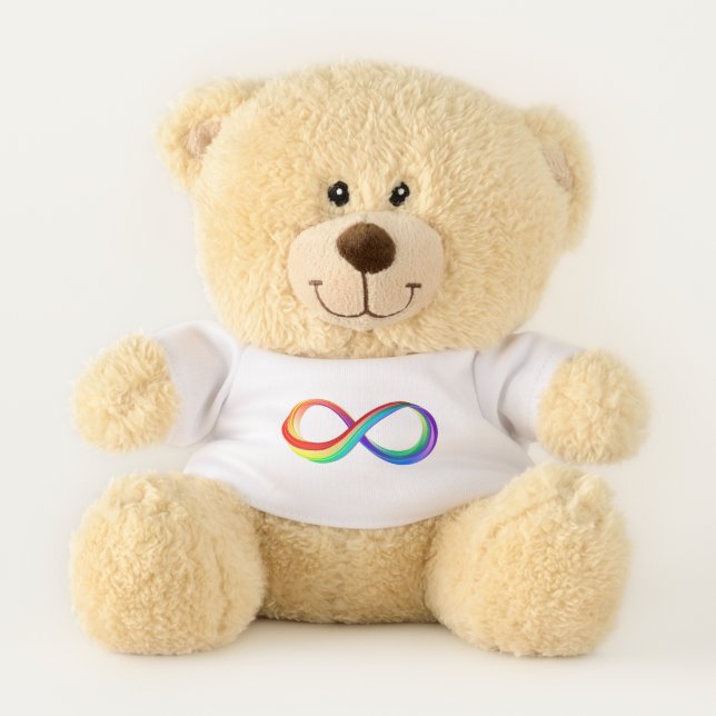 Layered Rainbow Infinity Symbol Teddy Bear (Front)