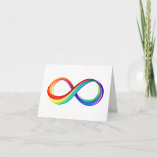 Layered Rainbow Infinity Symbol Thank You Card