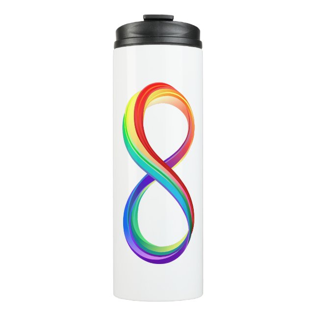 Layered Rainbow Infinity Symbol Thermal Tumbler (Front)
