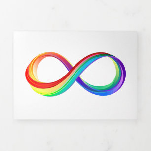 Layered Rainbow Infinity Symbol Tri-Fold Invitation